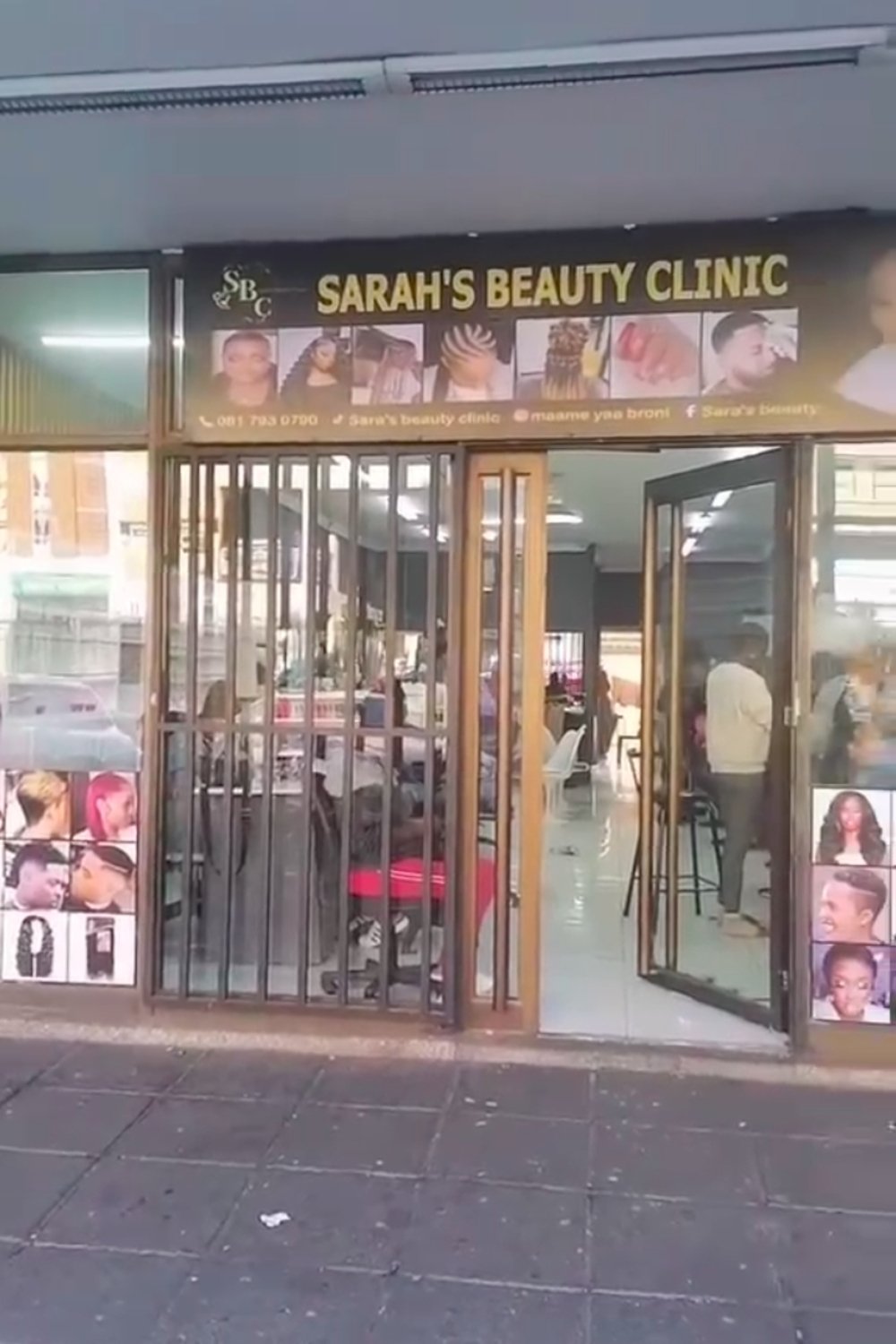 Sarah's Beauty Clinic storefront on Steve Biko Road
